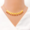 22k-gold-Radiant Jazzy CZ Charm Necklace Set w/ Bracelet