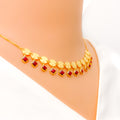 22k-gold-Radiant Jazzy CZ Charm Necklace Set w/ Bracelet