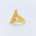 Reflective Floral 22k Gold Mesh Ring