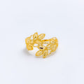 Fancy Overlapping 22k Gold Leaf Ring