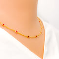 22k-gold-Luscious Dotted CZ Necklace 