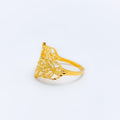 Fancy Overlapping 22k Gold Leaf Ring