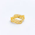 Trendy Layered Leaf 22k Gold Ring