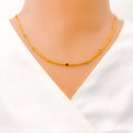 22k-gold-Sleek Shiny CZ Necklace 