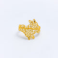 Stylish Netted Leaf 22k Gold Ring