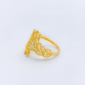 Stylish Netted Leaf 22k Gold Ring