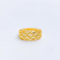 Symmetrical Glistening 22k Gold Marquise Ring