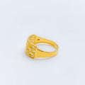 Symmetrical Glistening 22k Gold Marquise Ring