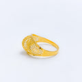 Attractive Elevated 22k Gold Striped Ring