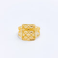 Dazzling Contemporary 22k Gold Rectangular Ring