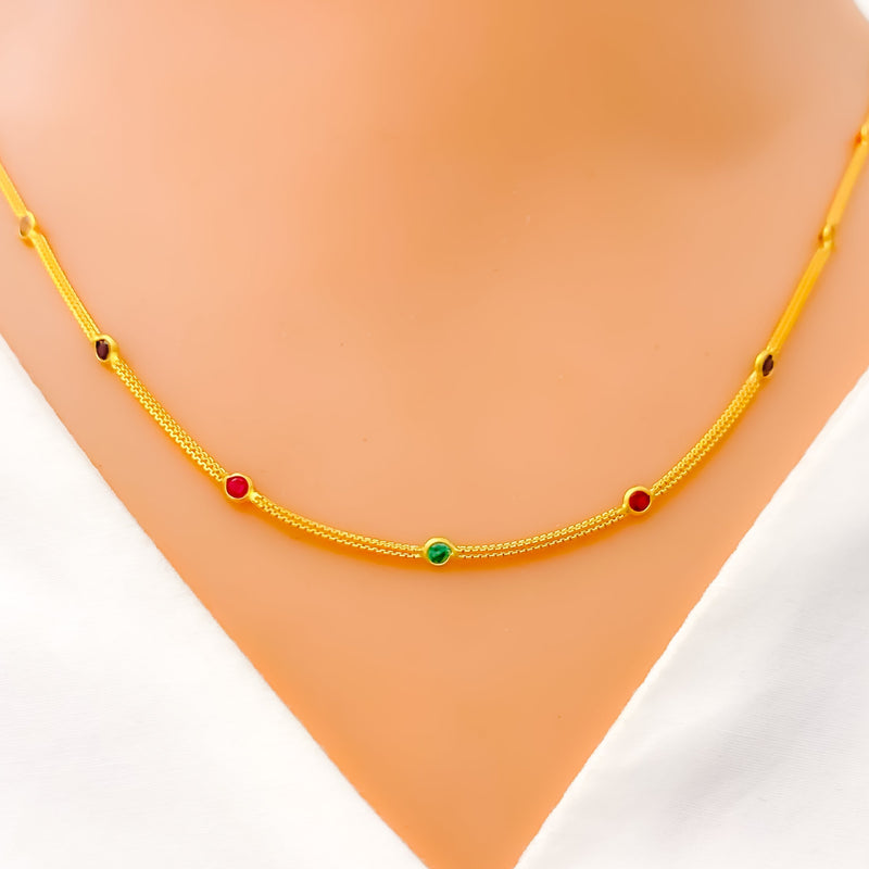 22k-gold-Bright Everyday CZ Necklace