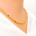 22k-gold-Dainty Dotted CZ Necklace 