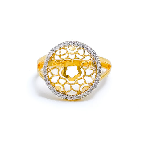 Dazzling Round Netted CZ Ring