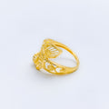 Graceful Overlapping 22k Gold Floral Ring