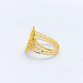 Shimmering Oval Jali 22k Gold Ring