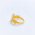 Bright Curved 22k Gold Vine Ring