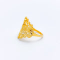 Exquisite Striped 22k Gold Petal Ring