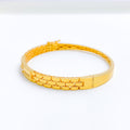 Elegant Interlinked CZ 22k Gold Bangle Bracelet