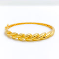 Flowy High Finish 22k Gold Bangle Bracelet