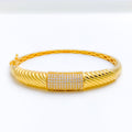 Elevated CZ 22k Gold Bangle Bracelet