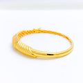 Elevated CZ 22k Gold Bangle Bracelet