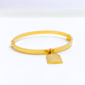 Trendy Lock Charm 22k Gold Bangle Bracelet