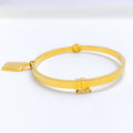 Trendy Lock Charm 22k Gold Bangle Bracelet