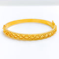 Graceful Plush Beaded 22k Gold Bangle Bracelet