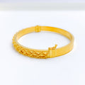 Graceful Plush Beaded 22k Gold Bangle Bracelet