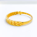 Bold Chain Linked 22k Gold Bangle Bracelet