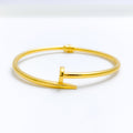 Distinct Curved 22k Gold Bangle Bracelet