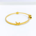 Shimmering CZ Butterfly 22k Gold Bangle Bracelet