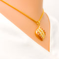 22k-gold-Dazzling Three Tone Striped Pendant Set