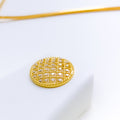 Versatile Round Dotted 22k Gold Pendant Set