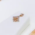 Delicate Rose Gold Diamond 18k Gold Pendant Set