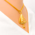 22k-gold-distinct-shiny-open-triangle-pendant-set