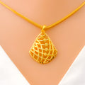 22k-gold-Unique Netted Sparkling Orb Pendant Set