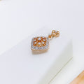 Dangling Square Diamond 18k Gold Pendant Set