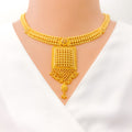 22k-gold-Upscale Rectangular Dangling Necklace Set
