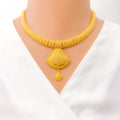 22k-gold-Sophisticated Sparkling Chequered Choker Set