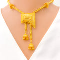 22k-gold-Unique Dangling Chandelier Necklace Set