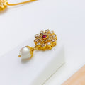 diamond-delicate-polki-sunflower-pendant-set