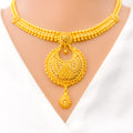 22k-gold-Lovely Traditional Crescent Necklace Set