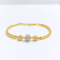 Stylish Polka Dot 22k Gold Bangle Bracelet