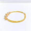 Posh Striped 22k Gold Bangle Bracelet