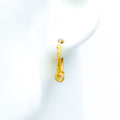 22k-gold-Glistening Cone Accented Hoop Earrings