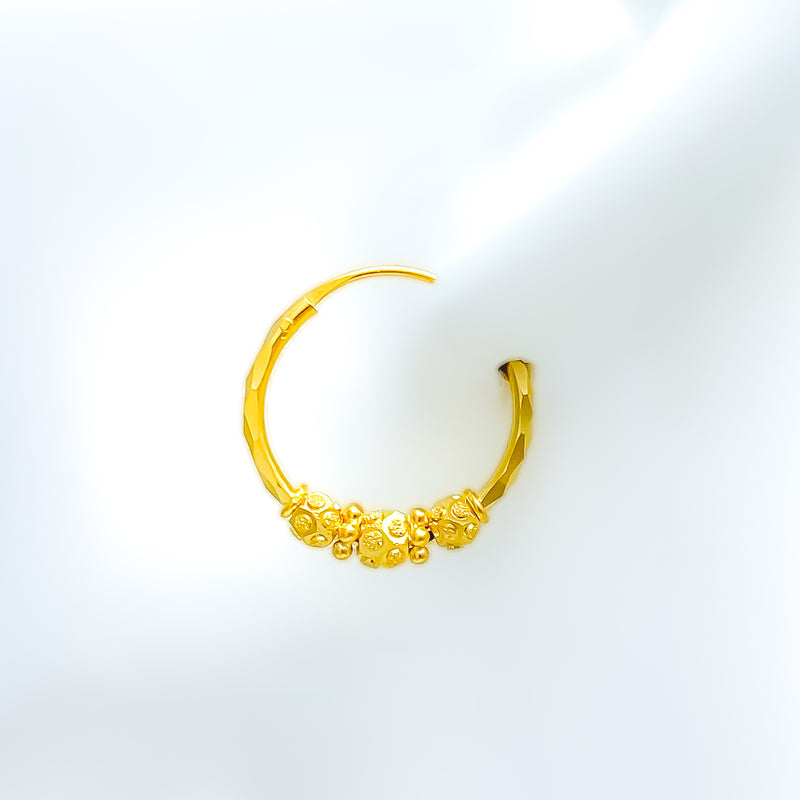 22k-gold-Opulent Multi Bead Hoop Earrings