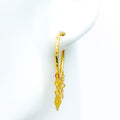 22k-gold-Festive Dangling Hoop Earrings