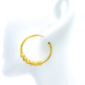 22k-gold-Attractive Alternating Disco Hoop Earrings