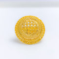 Luscious Detailed Beaded 22k Gold Dome Ring